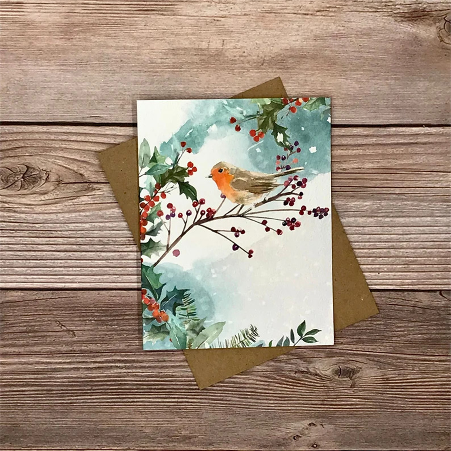 Robin Christmas Card, Robin Gift, Christmas Gift Card