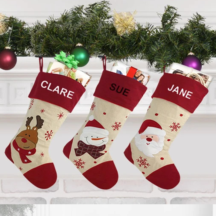 Personalized Christmas Stockings, Family Decoration, Santa, Reindeer, Snowman Stocking, Christmas Gift