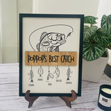 Dad's Best Catch Wooden Sign, Fishing Wood Sign, Fathers Day Gift, Dad Wood Sign Gift