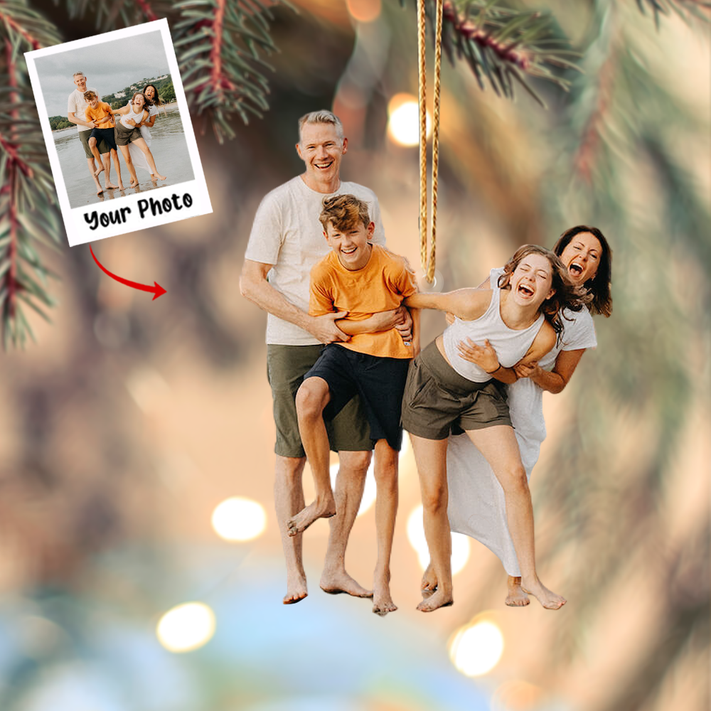 Custom Family Photo Ornament, Christmas Gift For Family Members | Family 6