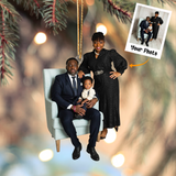 Custom Couple Photo Ornament, Christmas Photo Ornament, Christmas Gifts For Couple | Black Family