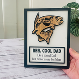 Custom Dad Fish Wooden Sign, Father's Day Sign, Dad Wood Sign, Gift for Dad