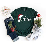 Believe Christmas Shirt,Womens Christmas T-Shirt, Christmas Holiday Tee, Christmas Believe Shirt, Christmas Family Shirt