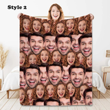 Personalized Faces Blanket, Custom Photo blanket, Face Smash Blanket, Family Gift, Christmas Gift