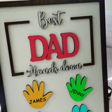 Best Dad Ever Hands Down Wooden Sign, DIY Hands Print Sign, Father's Day Gift