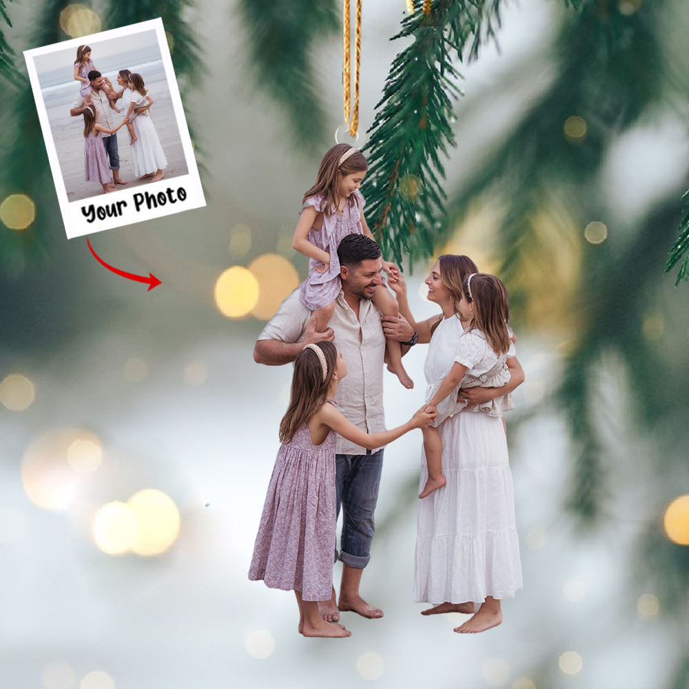 Custom Photo Ornament, Family Photo Ornament, Christmas Gift For Family Members, Friends| Family 5
