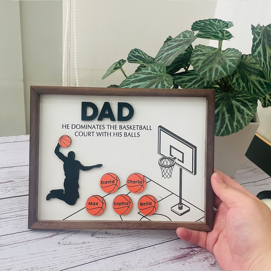 The Basketball Wooden Sign, Dad Basketball Wood Sign, Gift for Dad, Father's Day Gift