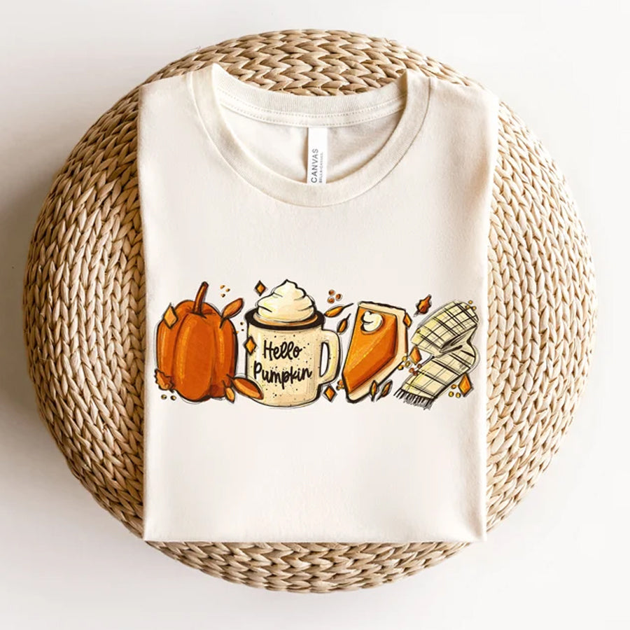 Hello Pumpkin Shirt, Thanksgiving Gift, Pumpkin Tee, Autumn Gift, Fall Clothing, Autumn T-Shirt,Thanksgiving Gift Idea