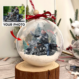 Custom Photo Christmas Ball Ornament, Personalized Christmas Gifts | Ball Moto