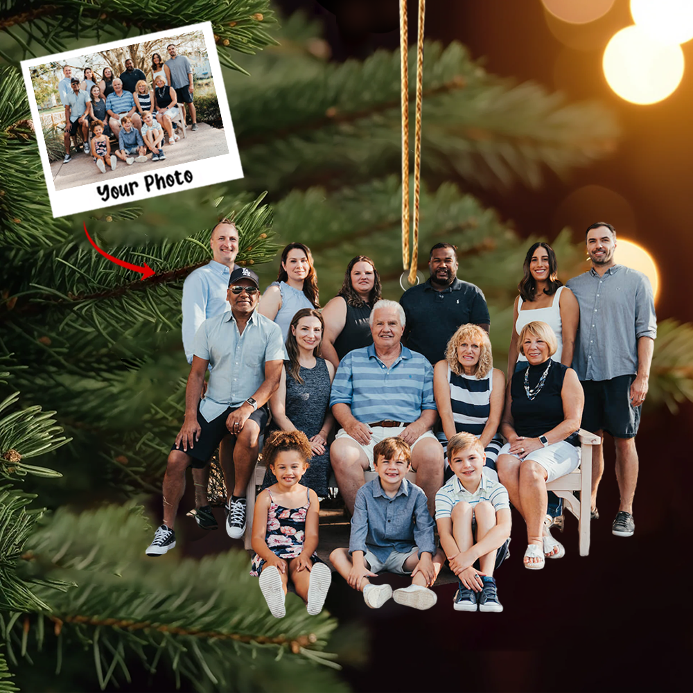 Custom Family Photo Ornament, Christmas Gift For Family, Family Members Gift, Gift For Mom, Dad | Family 4