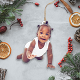 Custom Photo Ornament - Gift For Baby - Baby First Christmas Ornament | Black Baby