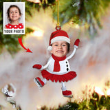 Custom Photo Ornament - Family Photo Ornament - Christmas, Birthday Gift For Family, Family Members, Mom, Dad, Husband, Wife | Snow