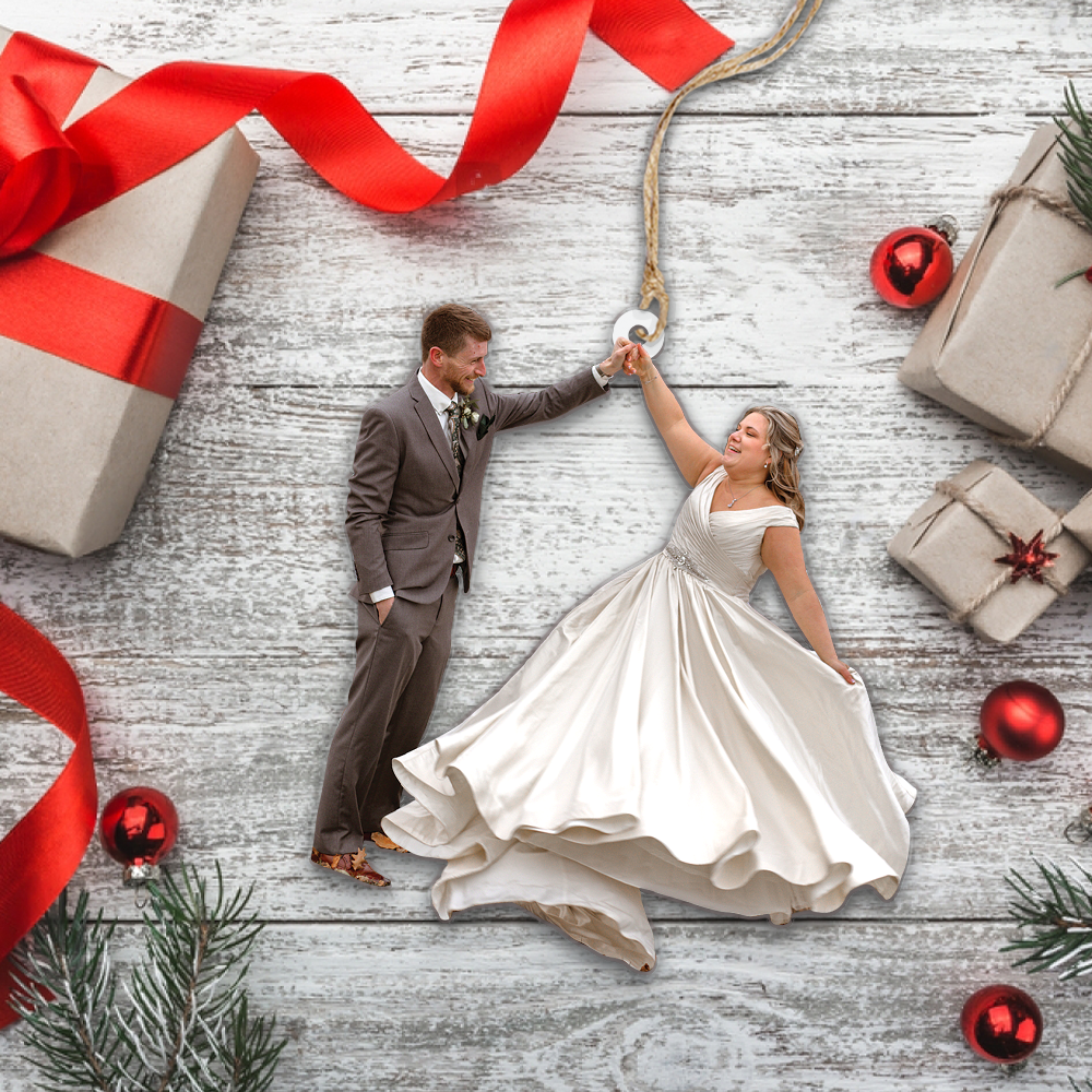 Custom Photo Ornament - Christmas Gift For Married Couple, Wife, Husband | Married