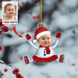 Custom Photo Ornament - Family Photo Ornament - Christmas, Birthday Gift For Family, Family Members, Mom, Dad, Husband, Wife | Snow