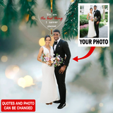 Personalized Photo Ornament - Christmas Gift For Family Member, Friends - Customized Your Photo Marrieđ Ornament | Married 2