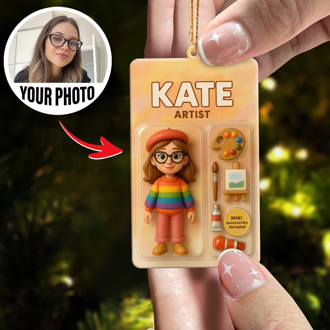 Turn Your Photo into an Action Figure - Custom Photo Ornament Toy Box Portrait | Artist