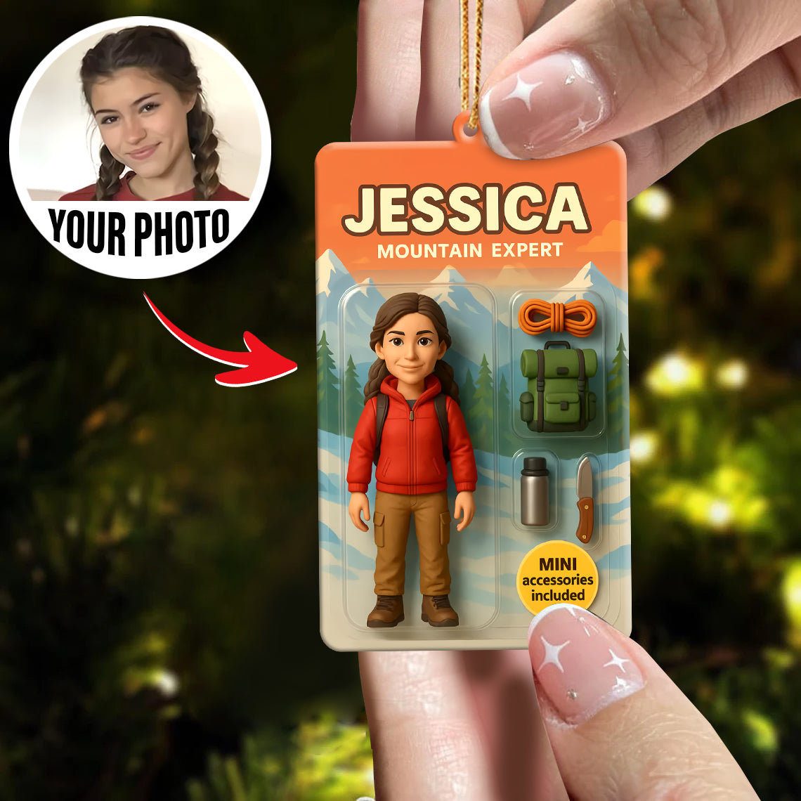 Turn Your Photo into an Action Figure - Custom Photo Ornament Toy Box Portrait | Mountain Expert