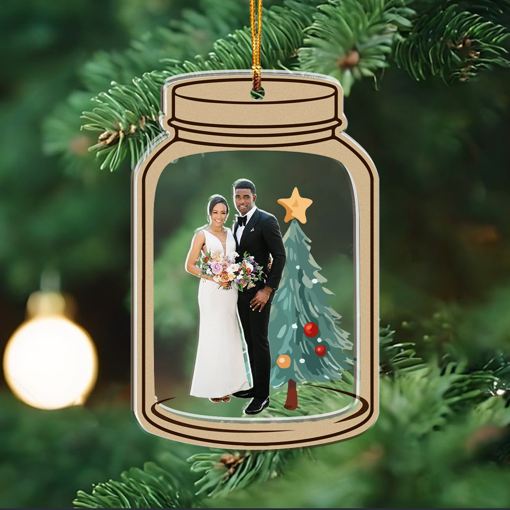 Customized Your Photo Ornament - Personalized Photo Mica Ornament - Christmas Gifts For Bestie, Sister, family, couple | Final
