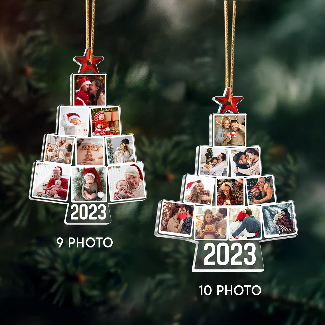 Custom Family Photo Christmas Tree Ornament - Family Tree Ornament - Christmas Gift For Family Members | Tree 2