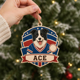 Personalized Sports Jersey Pup Photo Wood Ornament - Custom Pet Keepsake - image 6