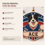Personalized Sports Jersey Pup Photo Wood Ornament - Custom Pet Keepsake - image 7