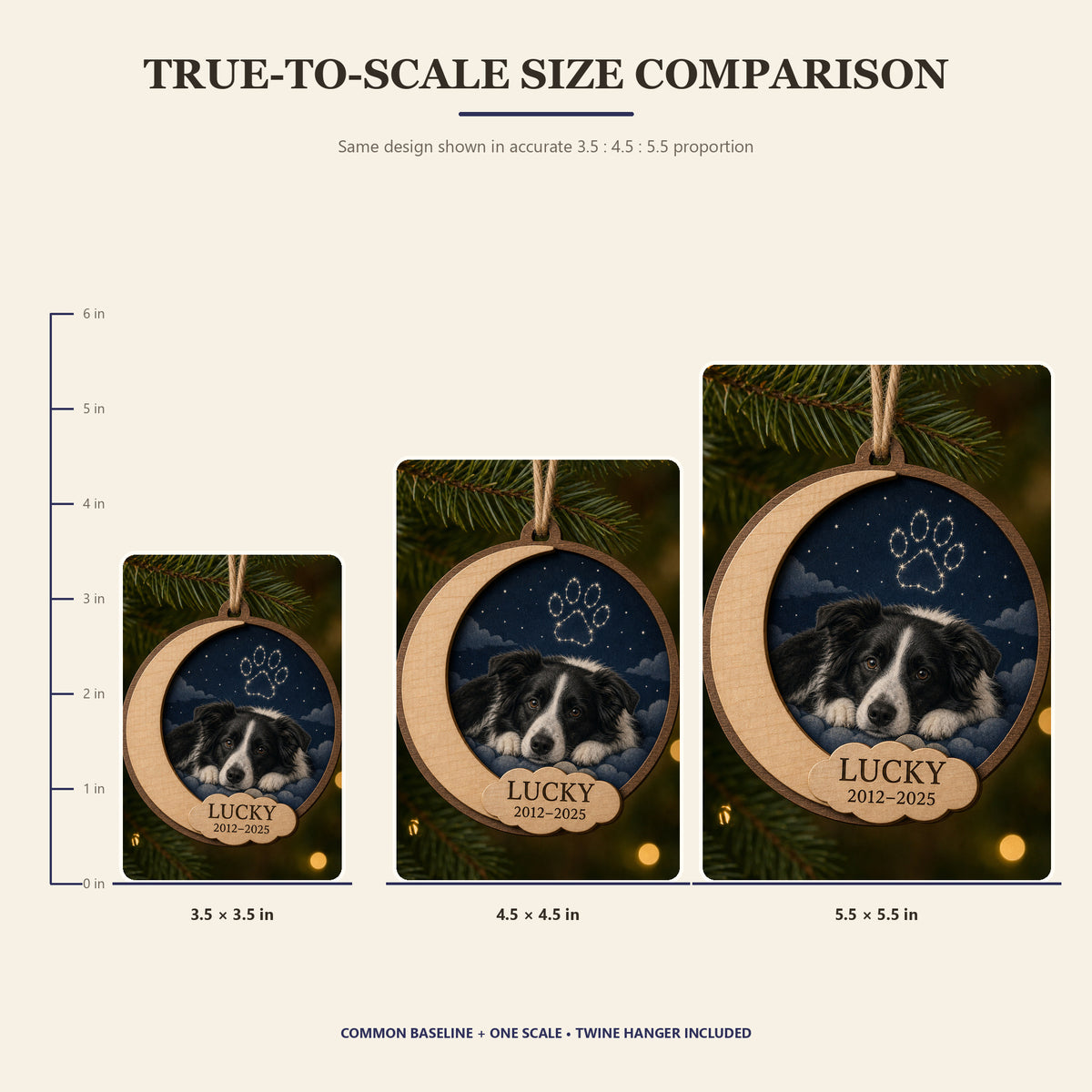 Personalized Celestial Goodnight Pet Memorial Photo Wood Ornament - Custom Pet Keepsake - image 6