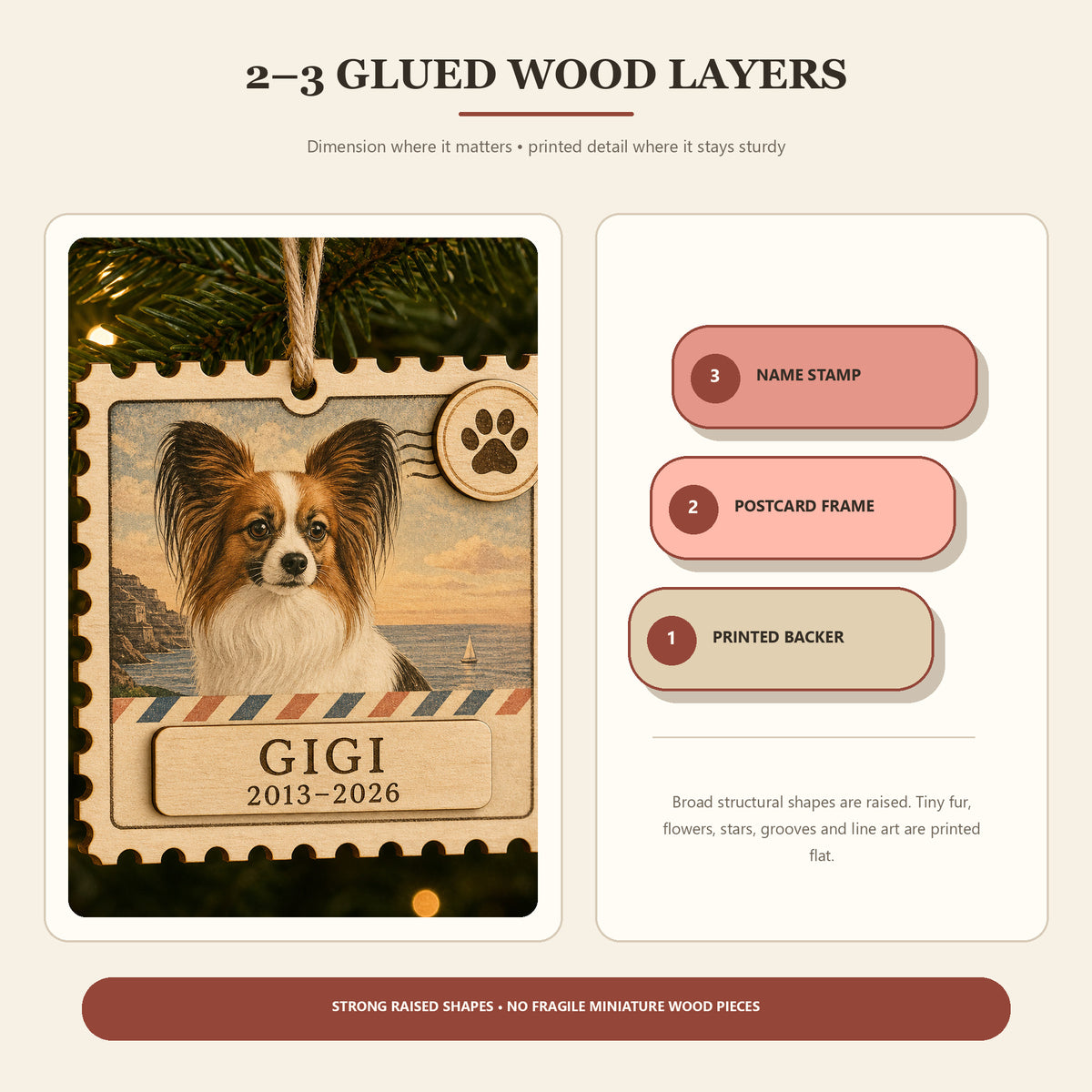 Personalized Forever Postcard Pet Memorial Photo Wood Ornament - Custom Pet Keepsake - image 9