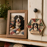 Personalized Memory Quilt Pet Memorial Photo Wood Ornament - Custom Pet Keepsake - image 5