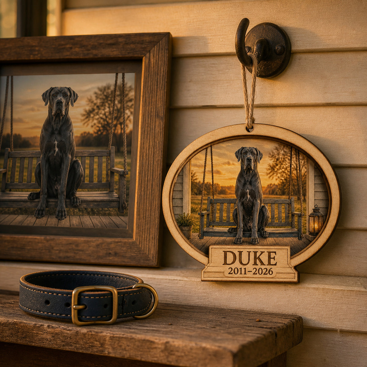 Personalized Porch Swing Pet Memorial Photo Wood Ornament - Custom Pet Keepsake - image 5