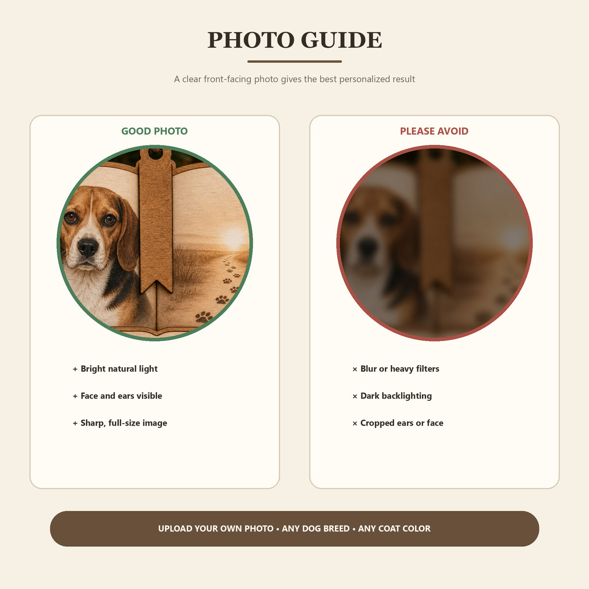 Personalized Storybook Chapter Pet Memorial Photo Wood Ornament - Custom Pet Keepsake - image 7
