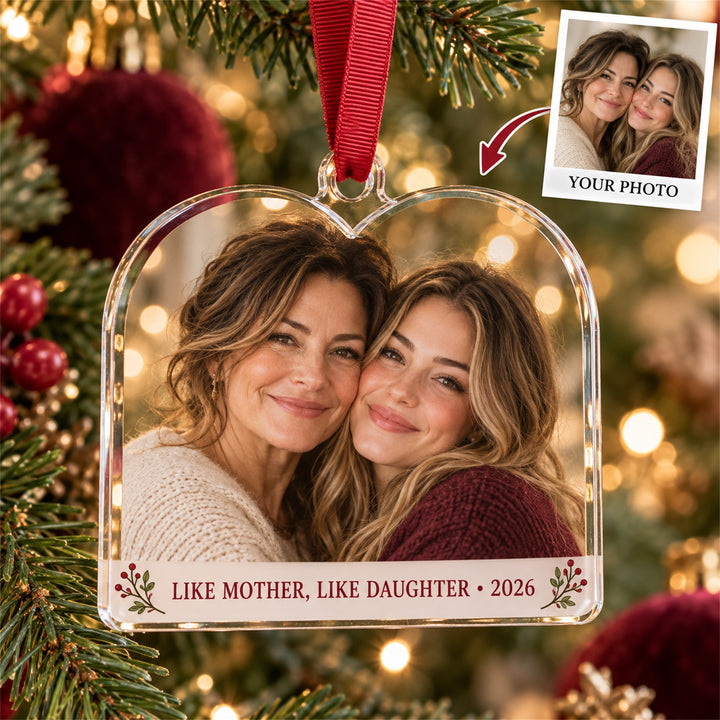 Personalized Mother Daughter Acrylic Ornament - Custom Photo Keepsake - image 1