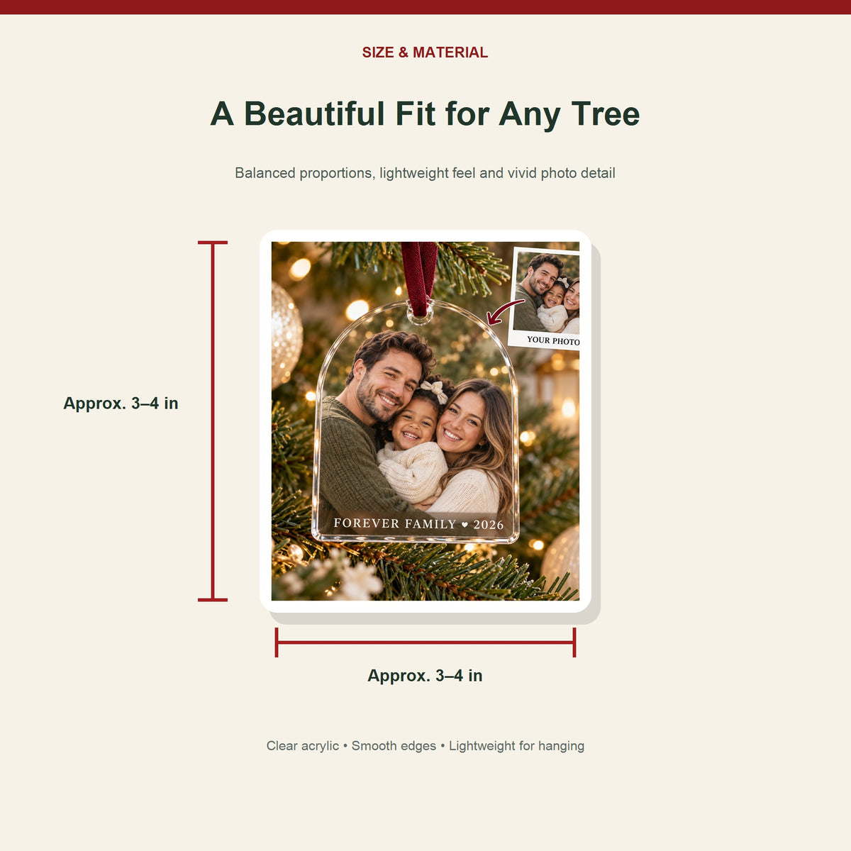 Personalized Adoption Day Child Acrylic Ornament - Custom Photo Keepsake - image 3