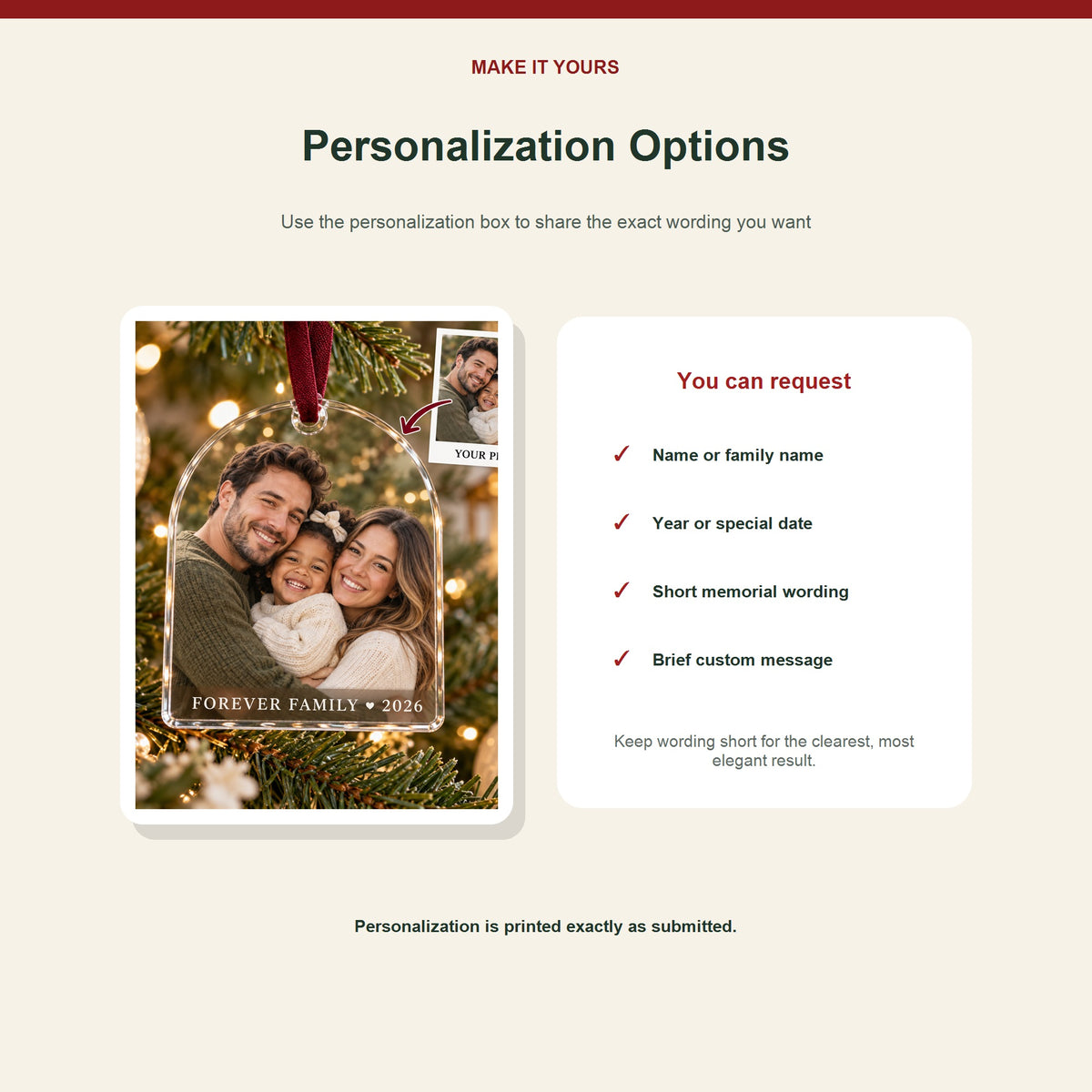 Personalized Adoption Day Child Acrylic Ornament - Custom Photo Keepsake - image 7