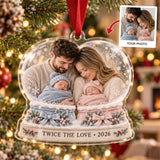 Personalized Twins First Christmas Acrylic Ornament - Custom Photo Keepsake - image 1