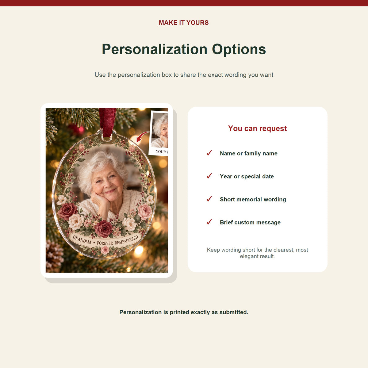 Personalized Grandparent Memorial Acrylic Ornament - Custom Photo Keepsake - image 7