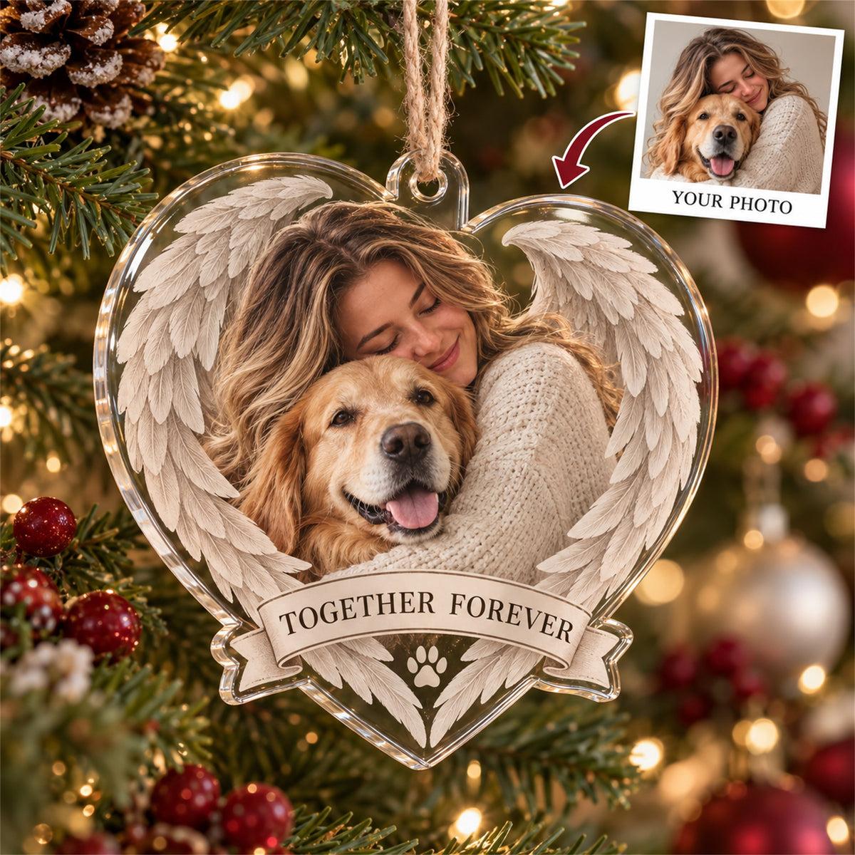 Personalized Pet Owner Memorial Acrylic Ornament - Custom Photo Keepsake - image 1