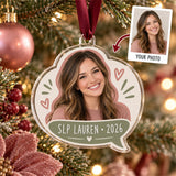 Personalized Speech Therapist Photo Acrylic Ornament - Custom Christmas Keepsake - image 1