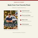 Personalized Delivery Driver Photo Acrylic Ornament - Custom Christmas Keepsake - image 2