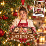 Personalized Baker Photo Acrylic Ornament - Custom Christmas Keepsake - image 1