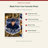 Personalized Hockey Photo Acrylic Ornament - Custom Athlete Christmas Keepsake - image 2