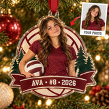 Personalized Volleyball Photo Acrylic Ornament - Custom Athlete Christmas Keepsake - image 1