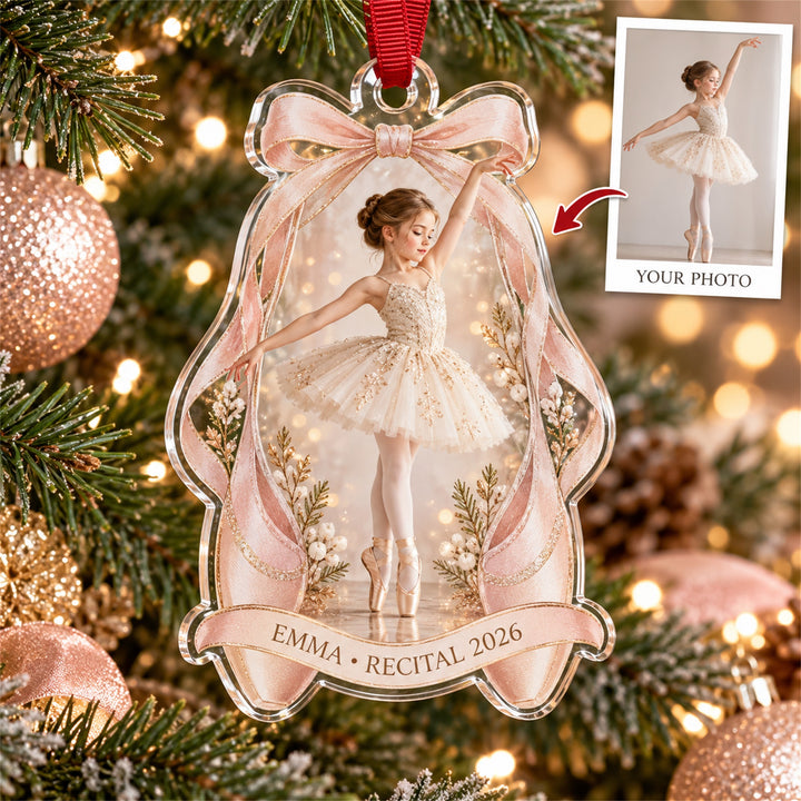Personalized Ballet Dancer Photo Acrylic Ornament - Custom Athlete Christmas Keepsake - image 1