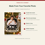 Personalized Martial Arts Photo Acrylic Ornament - Custom Athlete Christmas Keepsake - image 2