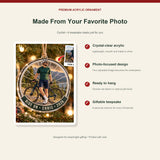 Personalized Cyclist Photo Acrylic Ornament - Custom Athlete Christmas Keepsake - image 2