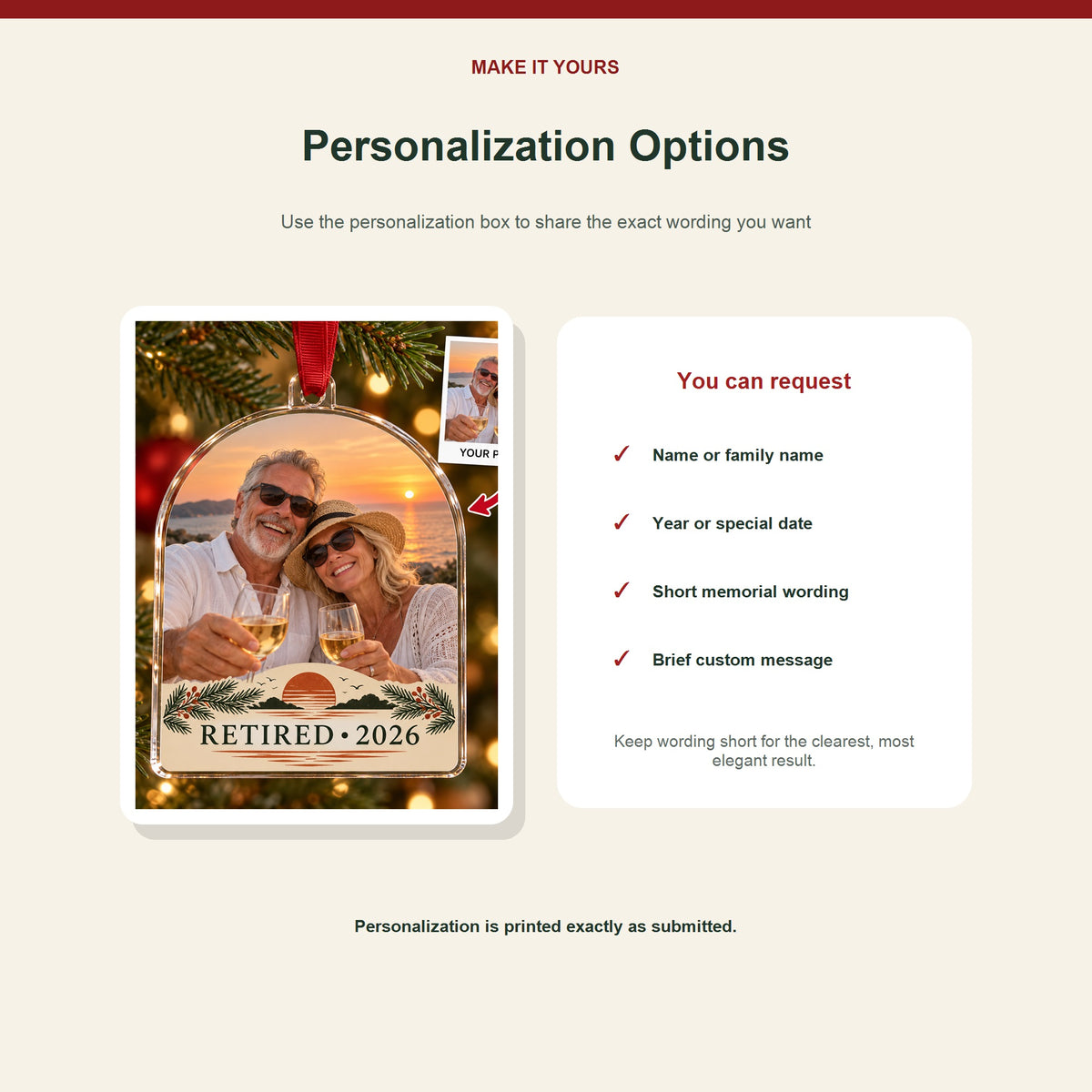 Personalized Newly Retired Acrylic Ornament - Custom Photo Keepsake - image 7