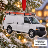 Custom HVAC Service Van Photo Acrylic Ornament - Personalized Vehicle Christmas Keepsake - image 2