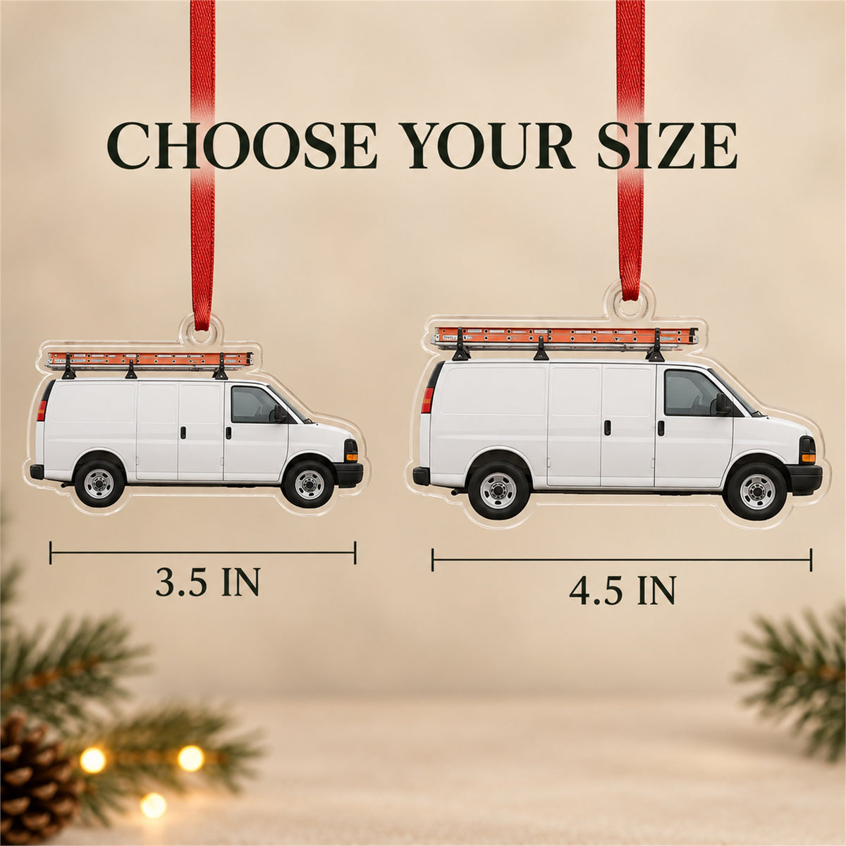 Custom HVAC Service Van Photo Acrylic Ornament - Personalized Vehicle Christmas Keepsake - image 3
