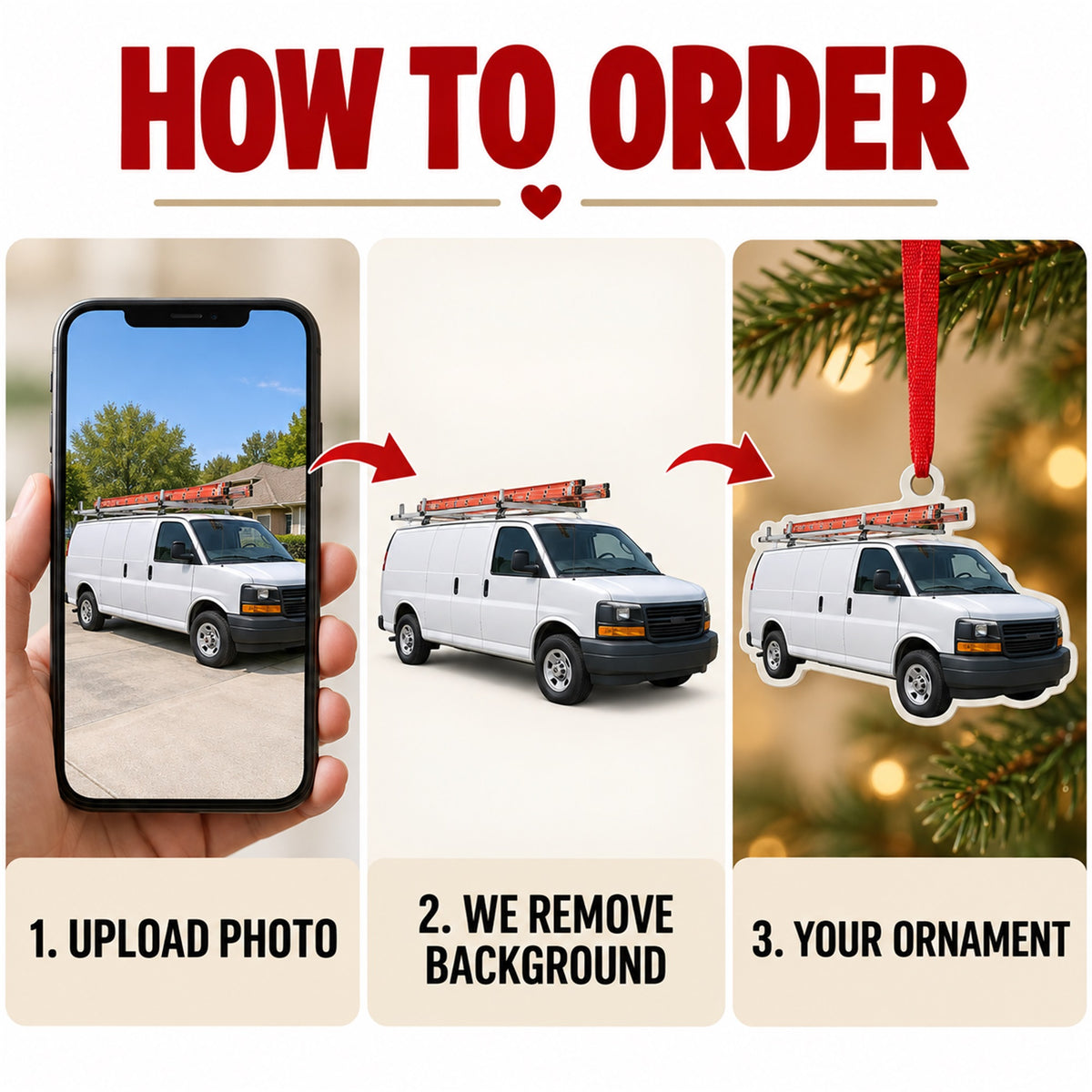 Custom HVAC Service Van Photo Acrylic Ornament - Personalized Vehicle Christmas Keepsake - image 4
