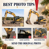 Custom Excavator Photo Acrylic Ornament - Personalized Vehicle Christmas Keepsake - image 6