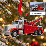 Custom Tow Truck Photo Acrylic Ornament - Personalized Vehicle Christmas Keepsake - image 1